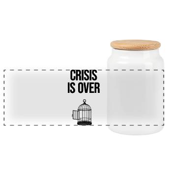 Crisis is over - Panorama Keksdose mit Holzdeckel - Weiß - Vorne