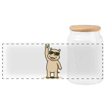 HipHoppo Rocks - Panoramic Cookie Jar with Wooden Lid - white - Front