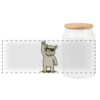 Cool Rhino Rocker Baby - Boîte à biscuits avec couvercle en bois - blanc - Devant