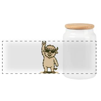 Rock’n’Yak Bébé - Boîte à biscuits avec couvercle en bois - blanc - Devant