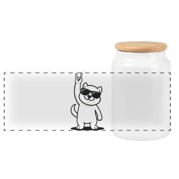 Rockin' Squirrel - Panoramic Cookie Jar with Wooden Lid - white - Front