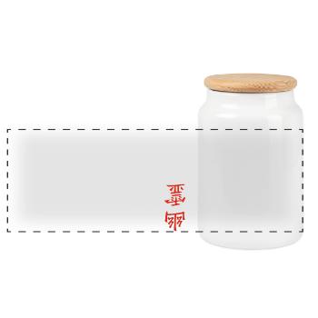 Fantôme japonais blanc - Boîte à biscuits avec couvercle en bois - blanc - Devant