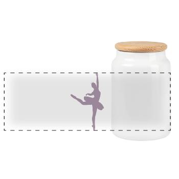 Silhouette de ballet minimaliste ballerine femme - Boîte à biscuits avec couvercle en bois - blanc - Devant