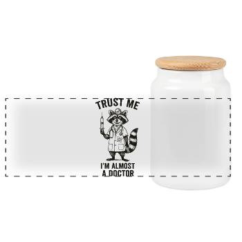 Croyez-moi, je suis presque médecin - Boîte à biscuits avec couvercle en bois - blanc - Devant