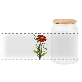 Blume - Panorama Keksdose mit Holzdeckel - Weiß - Vorne