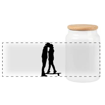Planche à roulettes Kiss - Boîte à biscuits avec couvercle en bois - blanc - Devant