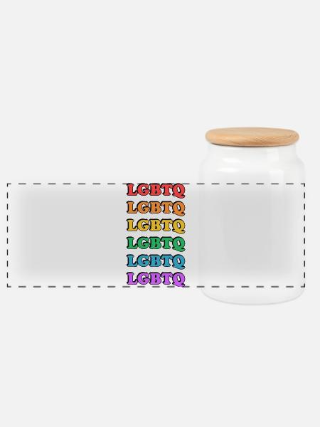 Rainbow LGBTQ - Panorama Keksdose mit Holzdeckel - Weiß
