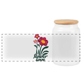 Flower illustration Flower Love Flowers Love - Boîte à biscuits avec couvercle en bois - blanc - Devant