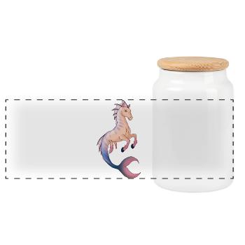 Kelpion - Boîte à biscuits avec couvercle en bois - blanc - Devant