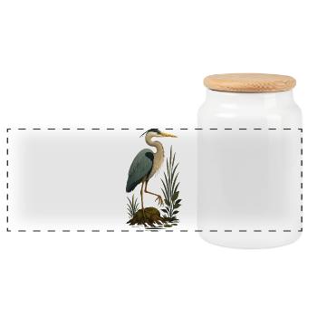 Cigogne élégante dans un marécage - Boîte à biscuits avec couvercle en bois - blanc - Devant