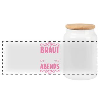 Enterrement de vie de garçon Équipe Mariée Enterrement de vie de jeune fille - Boîte à biscuits avec couvercle en bois - blanc - Devant