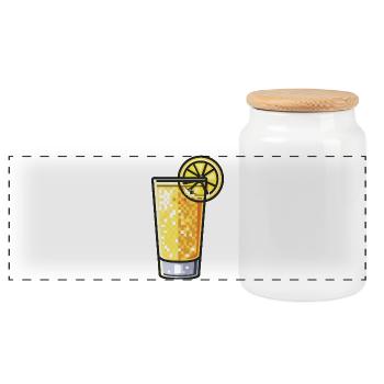 Verre à boisson Pixel Lemon - Boîte à biscuits avec couvercle en bois - blanc - Devant