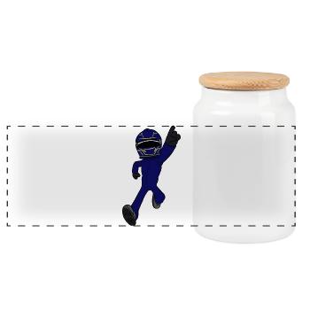 pilote de course - Boîte à biscuits avec couvercle en bois - blanc - Devant