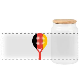 padel-germany - Panoramic Cookie Jar with Wooden Lid - white - Front