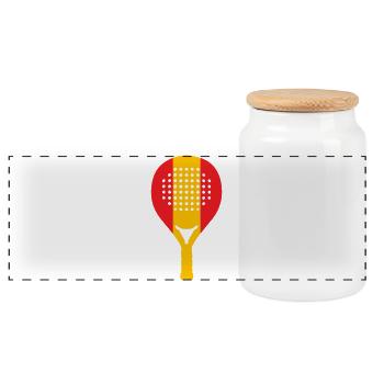 Padel-Spanien - Panorama Keksdose mit Holzdeckel - Weiß - Vorne