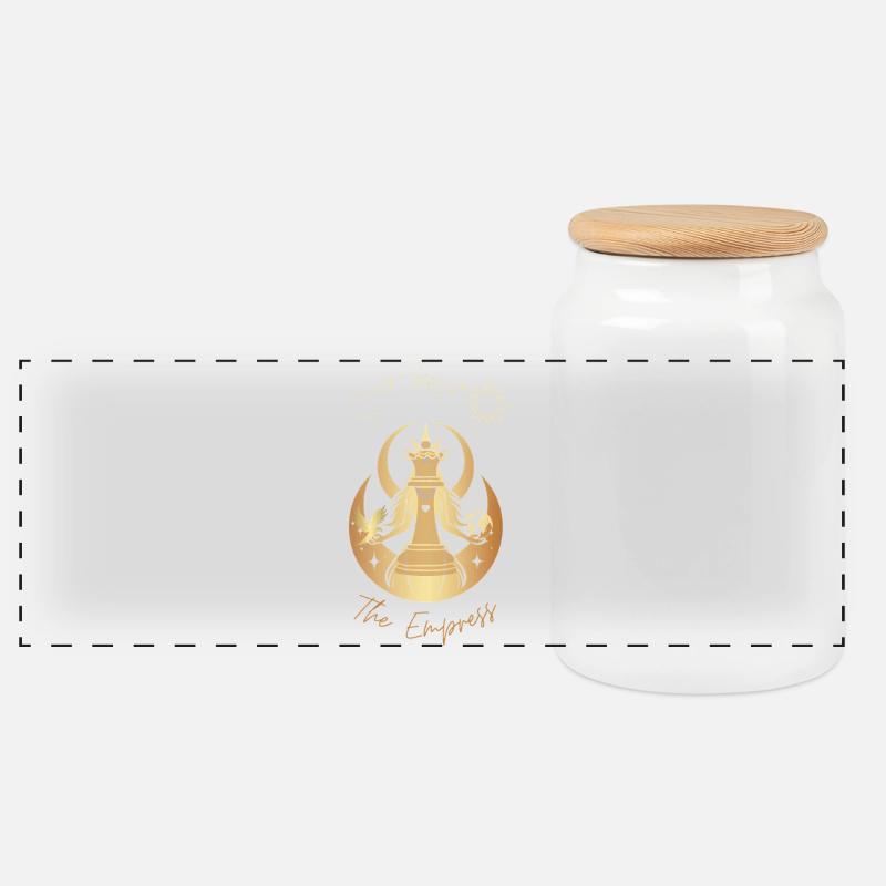 The Empress l'Impératrice Déesse dorée - Boîte à biscuits avec couvercle en bois - blanc