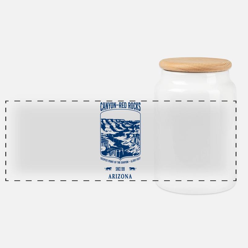 Canyon Arizona Blue - Boîte à biscuits avec couvercle en bois - blanc