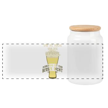 Bierliebhaber Bier Spruch Biertrinker Saufen - Panorama Keksdose mit Holzdeckel - Weiß - Vorne