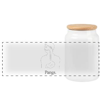 Dessin au trait de l’anatomie des douleurs - Boîte à biscuits avec couvercle en bois - blanc - Devant