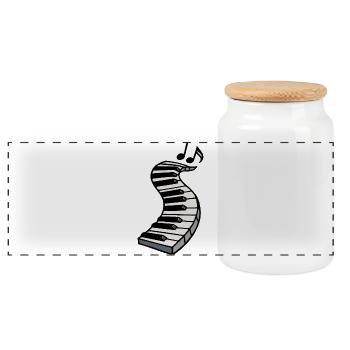 Clavier de piano balancé - Boîte à biscuits avec couvercle en bois - blanc - Devant