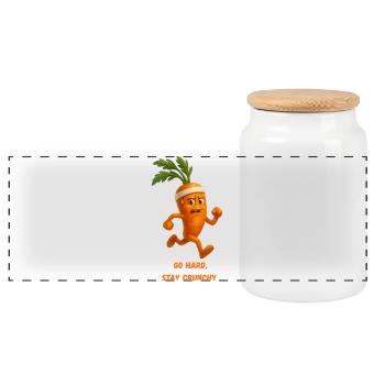 CarottesGo Hard Reste Croquante Caricature - Boîte à biscuits avec couvercle en bois - blanc - Devant