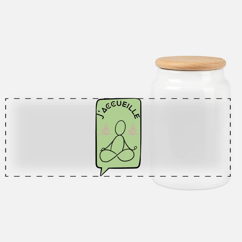 J'acceuille - Boîte à biscuits avec couvercle en bois - blanc