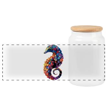 Pangolin Pangolin Pine Cone Pangolins - Panoramic Cookie Jar with Wooden Lid - white - Front
