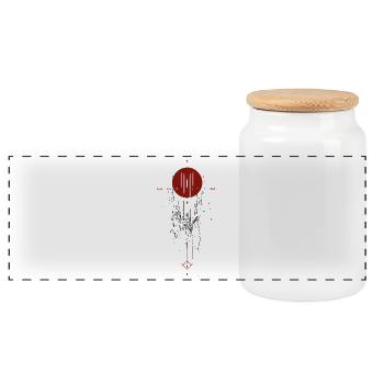 Okkultes Symbol – Rote Mystik & Dark Aesthetic - Panorama Keksdose mit Holzdeckel - Weiß - Vorne