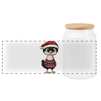 Strauß Weihnachten Xmas - Panorama Keksdose mit Holzdeckel - Weiß - Vorne