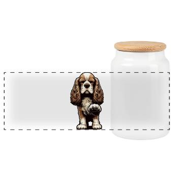 Cocker Spaniel Cocker Dog Cocker Spaniel Owner - Panoramic Cookie Jar with Wooden Lid - white - Front