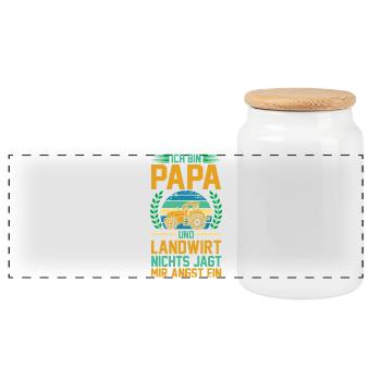 Je suis père et fermier. Rien ne me fait peur. - Boîte à biscuits avec couvercle en bois - blanc - Devant
