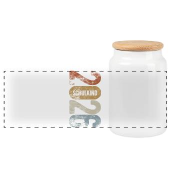 Enfant scolaire 2026 - Inscription scolaire - Première année - Boîte à biscuits avec couvercle en bois - blanc - Devant