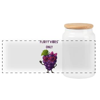 Graphique du raisin flirtant - Boîte à biscuits avec couvercle en bois - blanc - Devant