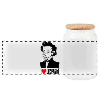 Portrait Giacomo Leopardi - Boîte à biscuits avec couvercle en bois - blanc - Devant