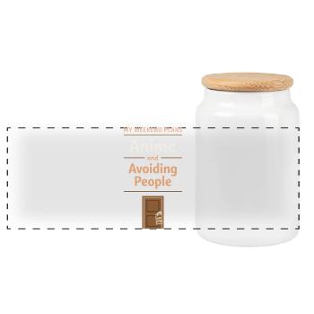 Anime-hausmensch Cuddly Weeb - Panoramic Cookie Jar with Wooden Lid - white - Front