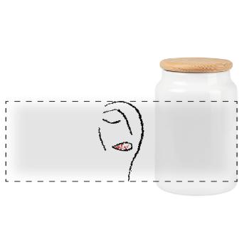 Red Flame Dust - Panoramic Cookie Jar with Wooden Lid - white - Front