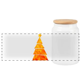 Christmas Tree - Weihnachtsbaum - Weihnachten - Panoramic Cookie Jar with Wooden Lid - white - Front