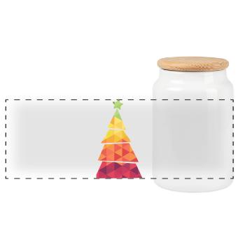 Christmas Tree - Weihnachtsbaum - Weihnachten - Panoramic Cookie Jar with Wooden Lid - white - Front