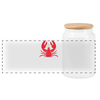 Lobster Seafood Maine Lobster Spiny Lobster - Panoramic Cookie Jar with Wooden Lid - white - Front