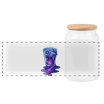 Cosmic Galaxy Melt Cup - Boîte à biscuits avec couvercle en bois - blanc - Devant