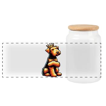 Airedale Terrier Airedales Airedale Lover - Boîte à biscuits avec couvercle en bois - blanc - Devant
