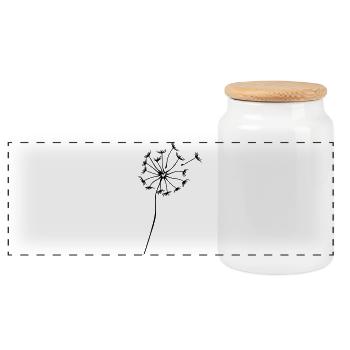 AUS dem HERZ gepustet/ Original par heavenlygoods - Boîte à biscuits avec couvercle en bois - blanc - Devant