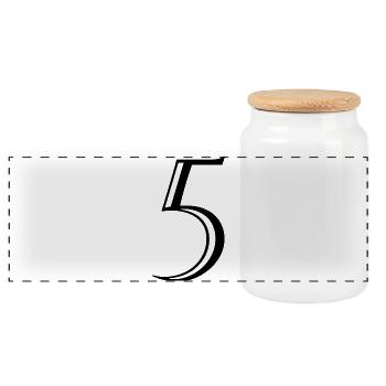 5. ANNIVERSAIRE. 5 ANS. 5e ANNIVERSAIRE - Boîte à biscuits avec couvercle en bois - blanc - Devant