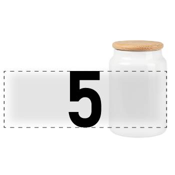 5. ANNIVERSAIRE. 5 ANS. 5e ANNIVERSAIRE. ENFANT - Boîte à biscuits avec couvercle en bois - blanc - Devant