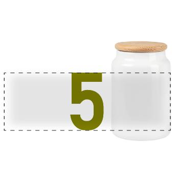 5. ANNIVERSAIRE. 5 ANS. 5e ANNIVERSAIRE - Boîte à biscuits avec couvercle en bois - blanc - Devant