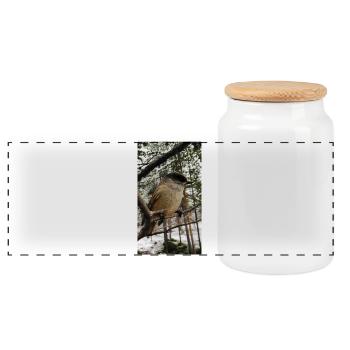 Jay - Boîte à biscuits avec couvercle en bois - blanc - Devant