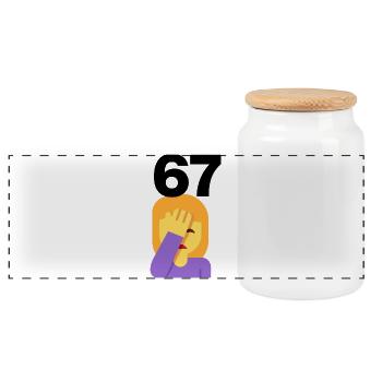 67? FACEPALM, SIX SEVEN TREND. À QUOI BON ? 🤔 - Boîte à biscuits avec couvercle en bois - blanc - Devant