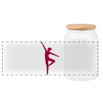Formes de yoga Silhouettes violettes Méditation - Boîte à biscuits avec couvercle en bois - blanc - Devant