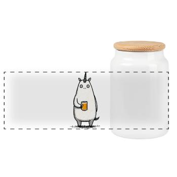 Bière, boisson Unicorn - Boîte à biscuits avec couvercle en bois - blanc - Devant