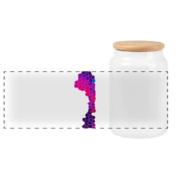 Cyber Purple Flow - Panoramic Cookie Jar with Wooden Lid - white - Front